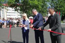 Скейт-стритбольная площадка в городском парке Осипович 