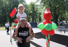Скейт-стритбольная площадка в городском парке Осипович 